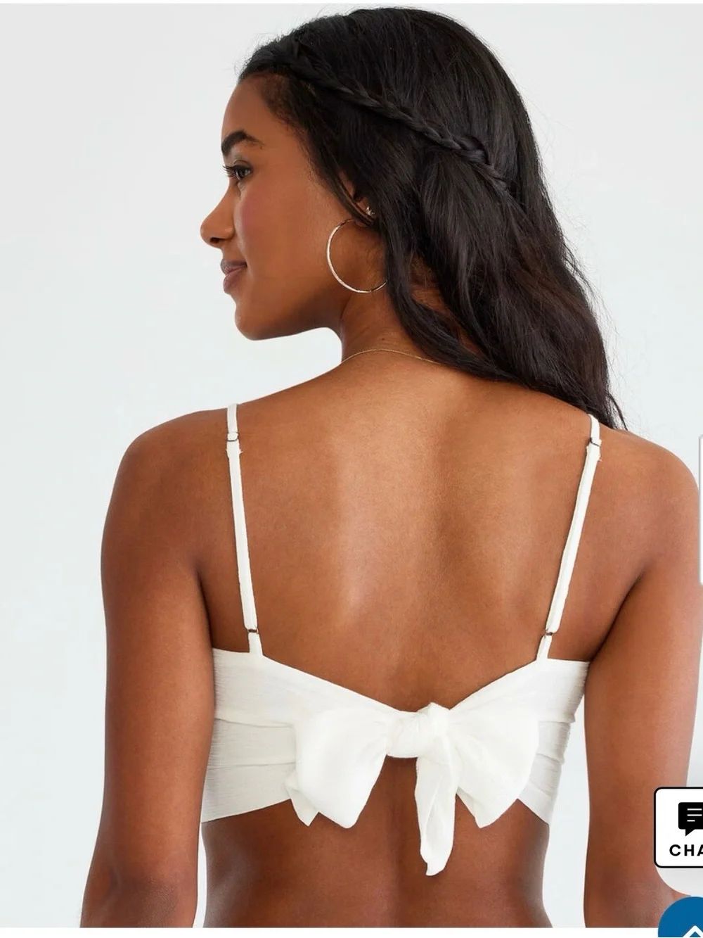 Aeropostale Lace Tie-Back Cropped Cami White